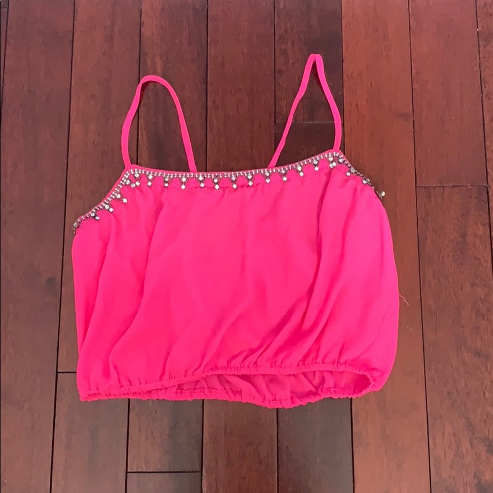 Charlotte Russe vibrant pink crop tank (size M)